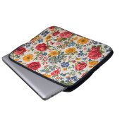 Überall Blumen, farbenfrohes Design, Laptopschutzhülle (Vorne Knopf)