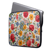 Überall Blumen, farbenfrohes Design, Laptopschutzhülle (Vorderseite Links)