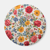 Überall Blumen, farbenfrohes Design, Magnet (Vorne)
