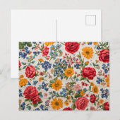 Überall Blumen, farbenfrohes Design, Postkarte (Vorne/Hinten)