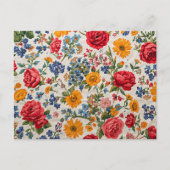 Überall Blumen, farbenfrohes Design, Postkarte (Vorderseite)