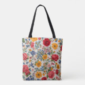 Überall Blumen, farbenfrohes Design, Tasche (Rückseite)