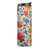 Überall Blumen, farbenfrohes Design, Thermosbecher (Nach links gedreht)