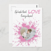 Überall diese Liebe | Rosa Herz-Foto Postkarte (Vorne/Hinten)