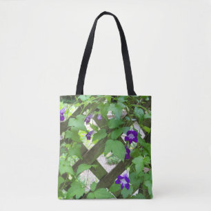 überall drucken auf Tasche violette Blumen auf Git