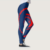 Überall drucken Leggings mit rotem Twirl (Rechts)