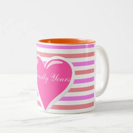 Überall drucken Sie das Herz des Bandes mit Zwei-T Zweifarbige Tasse (VorderseiteRechts)