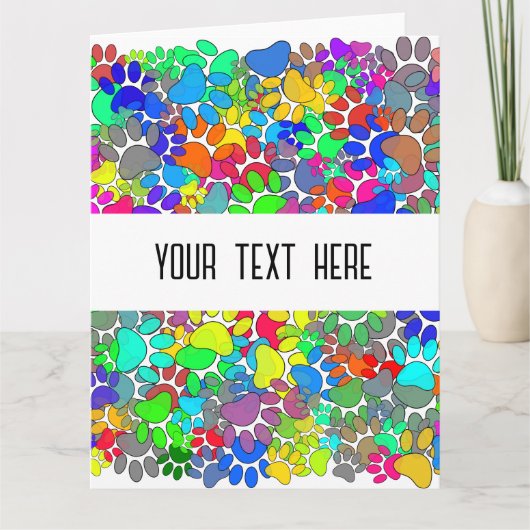 Überall drucken viele Hunde-Pfoten Karte (Vorderseite)