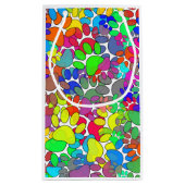 Überall drucken viele Hunde-Pfoten Kleine Geschenktüte (Rückseite)