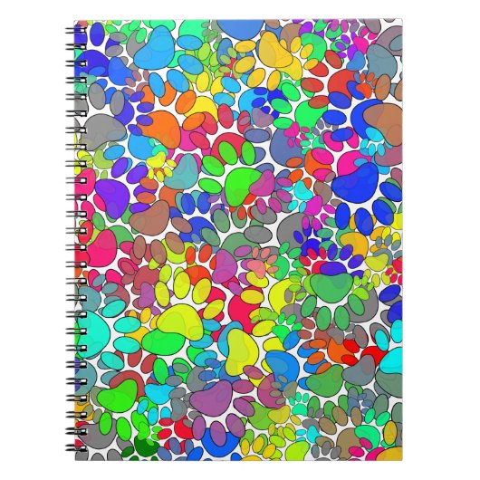 Überall drucken viele Hunde-Pfoten Notizblock (Vorderseite)