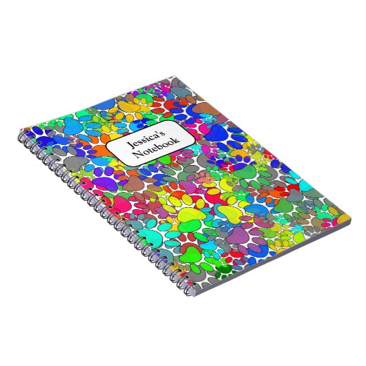 Überall drucken viele Hunde-Pfoten Notizblock (Rechte Seite)