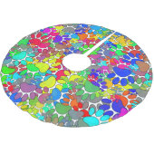 Überall drucken viele Hunde-Pfoten Polyester Weihnachtsbaumdecke (Schrägansicht)