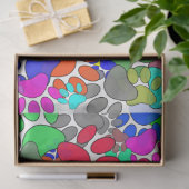 Überall drucken viele Hunde-Pfoten Seidenpapier (Geschenk)