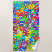 Überall drucken viele Hunde-Pfoten Strandtuch (Vorderseite)