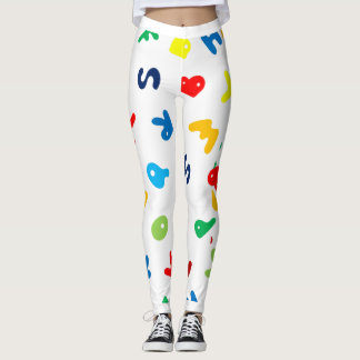 Überall druckende Leggings mit lebhaften Buchstabe