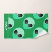 Überall druckt, grüne Alien Badhandtuch Set (Handtuch)