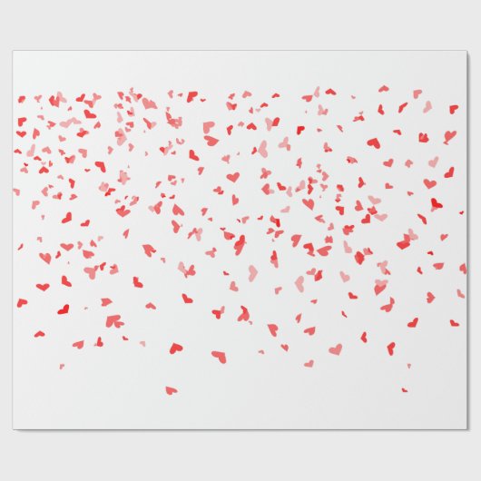 Überall fallen rote Herzen Geschenkpapier (Flach)