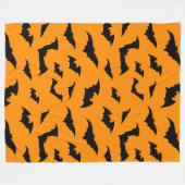 Überall Fledermäuse Orange Halloween Plüsch Fleecedecke (Vorderseite (Horizontal))