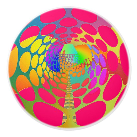 ÜBERALL GEOMETRISCHE ABSTRAKT KERAMIKKNAUF (Vorderseite)