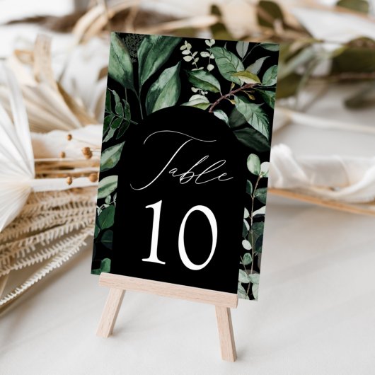 Überall Greenery Arch Black Wedding Tischnummer