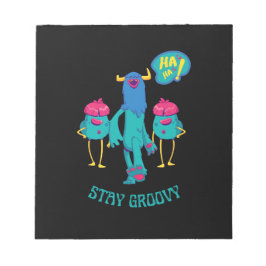 Überall Groovy bleibe, lustige Kinder in der Schul Notizblock