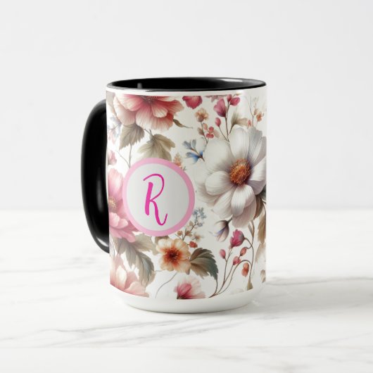 Überall im Blumencoffee Tasse Cup individuell anpa (Vorderseite Links)