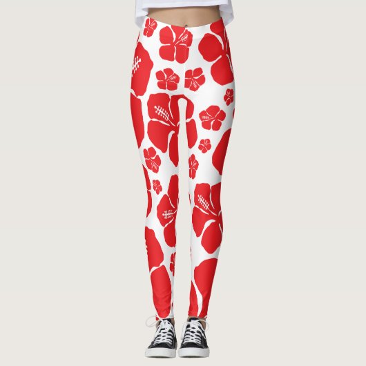 Überall im Hibiskus Leggings (Vorderseite)