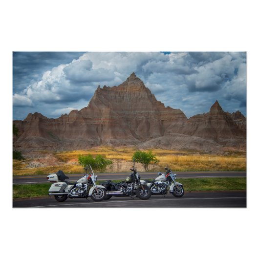 Überall in Amerika reiten in den Badlands Poster (Vorderseite)