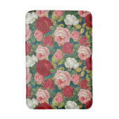 Überall in Cabbage Rose auf Blue Kitchen Bath Rug Badematte (Vorderseite Vertikal)