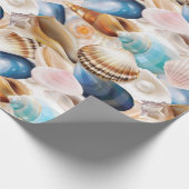 Überall in den Seashells Gemustert lebendig Geschenkpapier (Ecke)