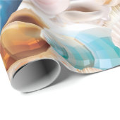Überall in den Seashells Gemustert lebendig Geschenkpapier (Rolleneckpunkt)
