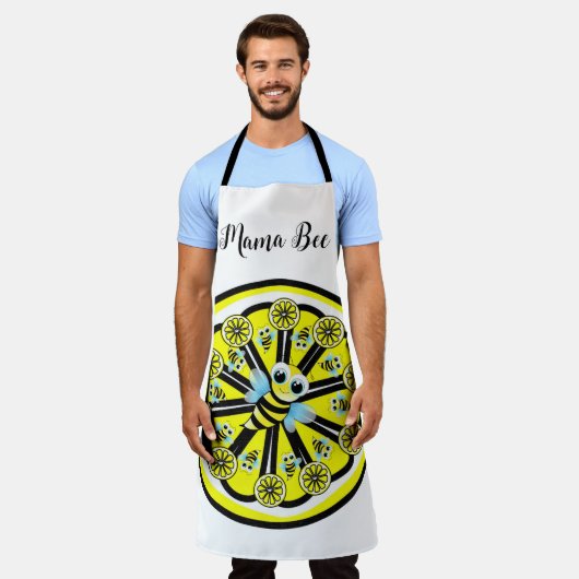 Überall in der Print-Schürze Happy Bumblebee Lemon Schürze (Getragen)