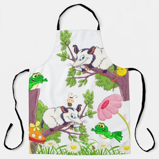 Überall in der Print-Schürze Possum Chick Frosch F Schürze (Vorderseite)