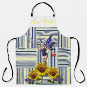 Überall in der Print-Schürze Sonnenblumen Streifen Schürze (Vorderseite)