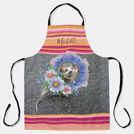 Überall in der Print-Schürze Streifen Opossum-Blüt Schürze (Vorderseite)