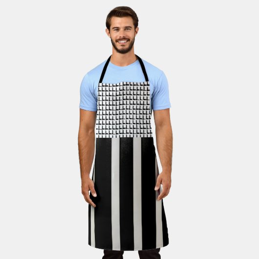 Überall in der Print-Schürze Streifen schwarz und Schürze (Getragen)