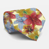überall in farbenfrohen Lilienmustern florale Blum Krawatte (Gerollt)