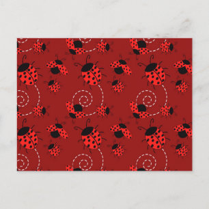 Überall in Ladybug Design Postkarte