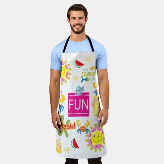 Überall in Print Schürze Beach House Fun Koch (Getragen)