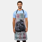 Überall in Print-Schürze Behielt es Handsome Goril Schürze (Getragen)