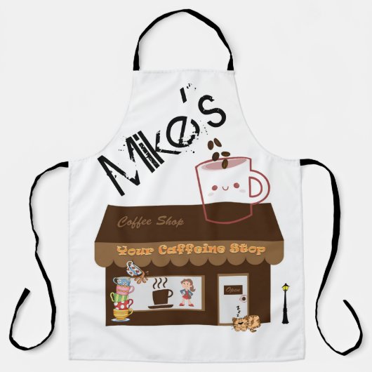 Überall in Print-Schürze Coffee Shop Koffein Schürze (Vorderseite)