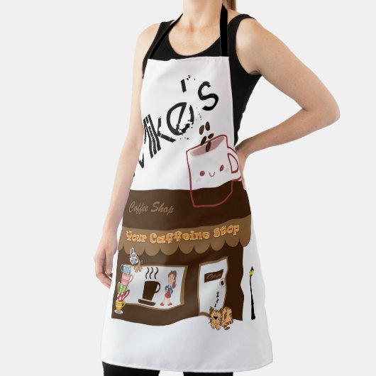 Überall in Print-Schürze Coffee Shop Koffein Schürze (InSitu)