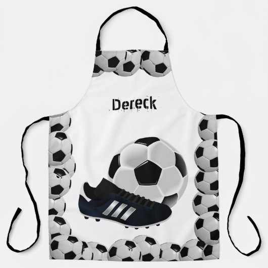 Überall in Print-Schürze Fußball Sportschwarz und  Schürze (Vorderseite)