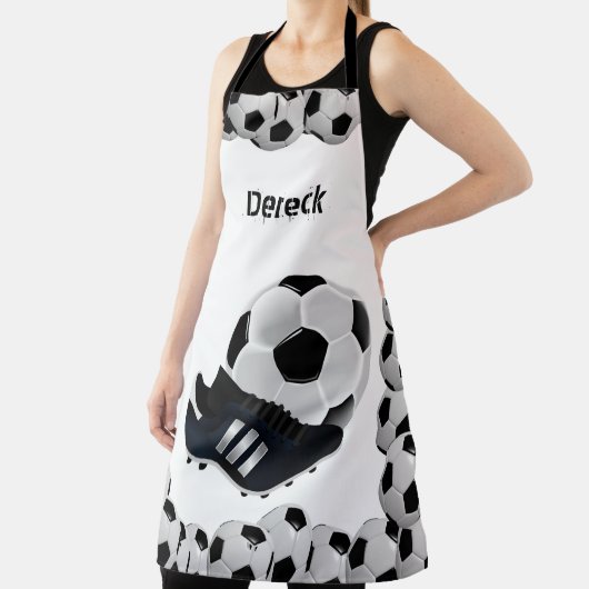 Überall in Print-Schürze Fußball Sportschwarz und  Schürze (InSitu)