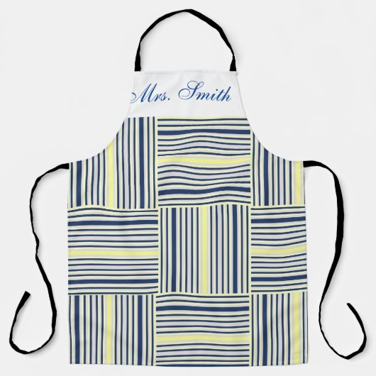 Überall in Print-Schürze gelb blauer Streifen Schürze (Vorderseite)