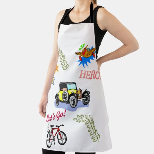 Überall in Print-Schürze Hero Fahrrad-Flugzeug Schürze (InSitu)