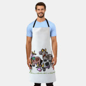 Überall in Print-Schürze Kuh Moo floral Schürze (Getragen)