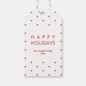 Überall in Red Dots Happy Holidays Geschenkanhänger (Vorderseite)