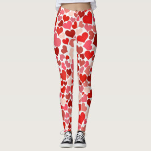 Überall in Rot Rosa Herz Frauen komfortabel Leggings