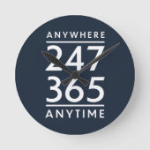 Überall, jederzeit runde wanduhr (Vorderseite)